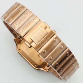 Santos De Cartier Bv Factory Diamond Square Dial Watch Rose Gold