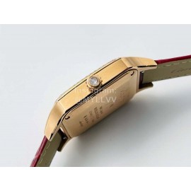 Cartier Uu Factory Santos-Dumont 904l Fine Steel Case Watch Wine Red