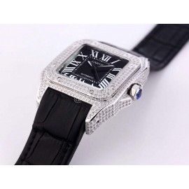 Cartier Sf Factory Diamond Square Dial Mechanical Watch Black