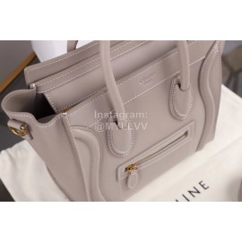 Celine Fashion Calfskin Portable Messenger Smiling Face Bag Gray 168243