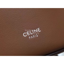 Celine Litchi Cowhide Vintage Bucket Bag Brown 189750