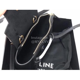 Celine Fine Grain Leather Magnetic Buckle Flip Bag For Women Black