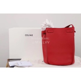 Celine Calfskin Vintage Bucket Bag Red 189343