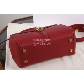 Celine Litchi Cowhide Handbag Messenger Bag For Women Red 187374