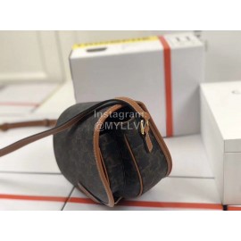 Celine Medium Color Matching Leather Messenger Bag Brown