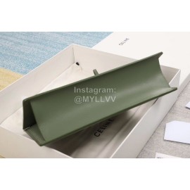 Celine Medium Elegant Vintage Calfskin Clip Bag Green 112233