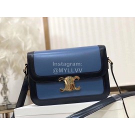 Celine Exquisite Blue Black Leather Crossbody Bag 188423