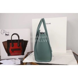 Celine Large Fashion Calfskin Smile Face Bag Handbag Green 167793