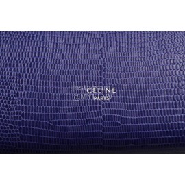 Celine Lizard Leather Simple Long Shoulder Strap Messenger Bag Blue 175520