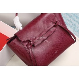 Celine Lizard Leather Simple Long Shoulder Strap Messenger Bag Wine Red 175520