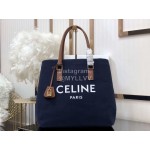 Celine Horizontal Printed Canvas Vintage Handbag Blue 192162