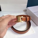 Celine Brown Leather Buckle 25mm Belts For Men And Women