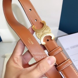Celine Brown Leather Buckle 25mm Belts For Men And Women
