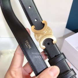Celine New Leather Gold Buckle 25mm Belts For Men And Women