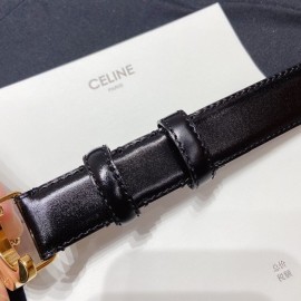 Celine New Black Leather 25mm Belts For Men And Women