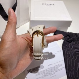 Celine Calf Gold Pin Buckle 18mm Belts White