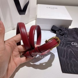 Celine Calf Gold Pin Buckle 18mm Belts Wine Red