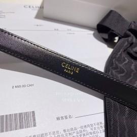 Celine Calf Gold Pin Buckle 18mm Belts Black