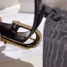 Celine Calf Gold Pin Buckle 18mm Belts Black