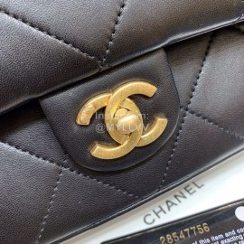 Chanel 2020 Big CF Sheepskin Flap Bag Black As1466