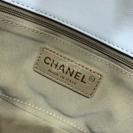 Chanel 2020 Big CF Sheepskin Flap Bag White As1466