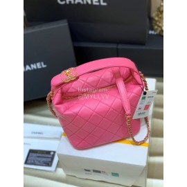 Chanel 2020ss Sheepskin Hobo Bag Pink Medium As1746
