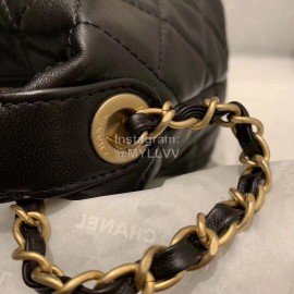 Chanel 2020ss Sheepskin Hobo Bag Black Medium As1746