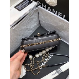 Chanel 2020 Sheepskin CF Pearl Bag Black As1436