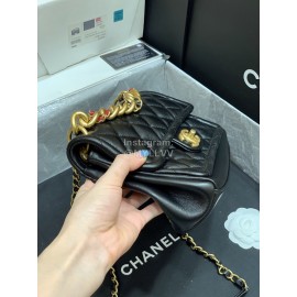 Chanel Autumn And Winter New Style Sheepskin Chain Flap Bag Black Large As0937