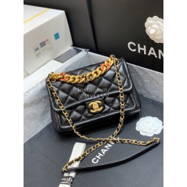 Chanel Autumn And Winter New Style Sheepskin Chain Flap Bag Black Large As0937