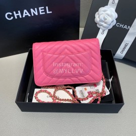 Chanel Woc Fortune Bag Cute Small Bag With Card Bit Rose Red 33814v