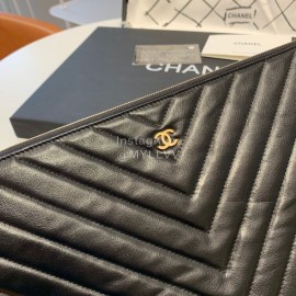 Chanel Ant Pattern Leather Clutch Computer Bag Black 82545