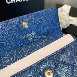 Chanel Ahanel Boy Series Coin Purse Card Holder 3 Compartments Blue 80603