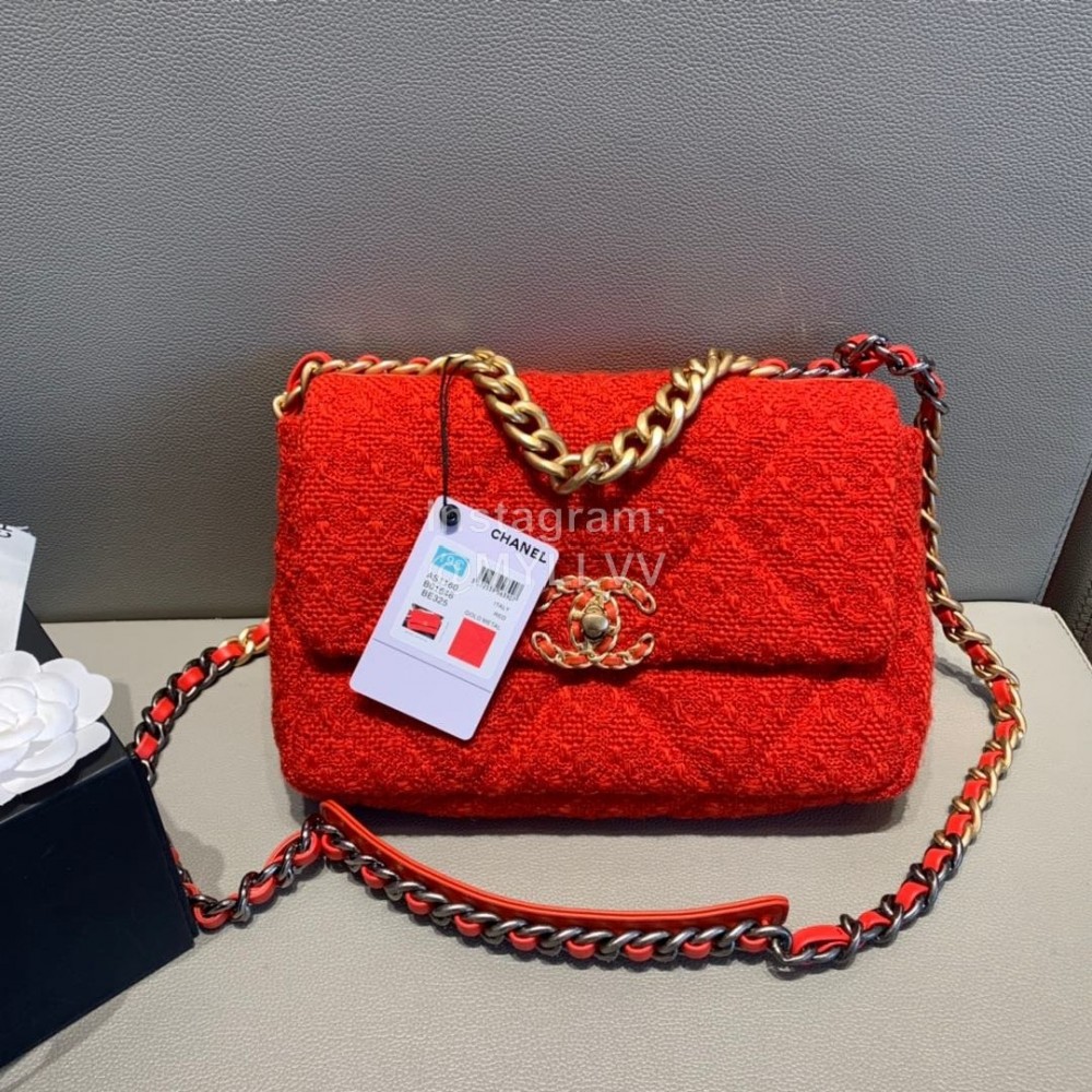Chanel Autumn Winter Classic Flap Chain Bag Orange Red