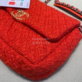 Chanel Autumn Winter Classic Flap Chain Bag Orange Red
