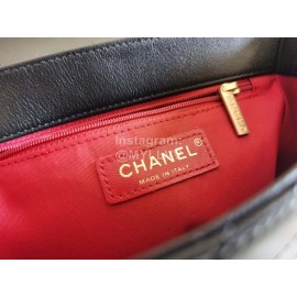 Chanel Autumn Winter Leather Gold Chain Classic Flap Bag Briefcase Black