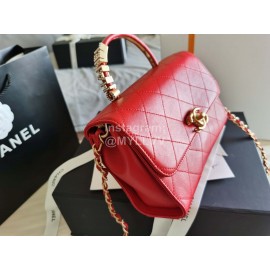 Chanel Autumn Winter Leather Gold Chain Classic Flap Bag Briefcase Red