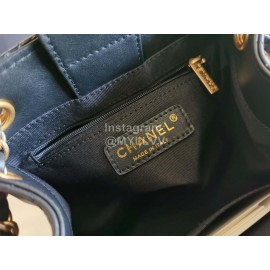 Chanel Autumn Winter Leather Shoulder Bag Black