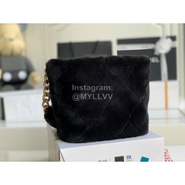 Chanel Autumn Winter Wool Bucket Bag Handbag Black