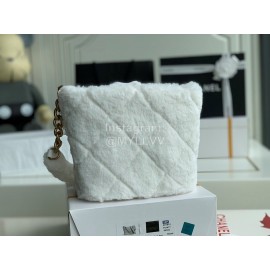 Chanel Autumn Winter Wool Bucket Bag Handbag White