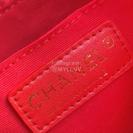 Chanel Autumn Winter Wool Bucket Bag Handbag Red