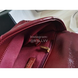 Chanel Autumn Winter Calf Chain Flap Shoulder Bag Wine Red