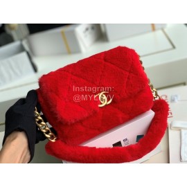 Chanel Winter Wool Shoulder Bag Red