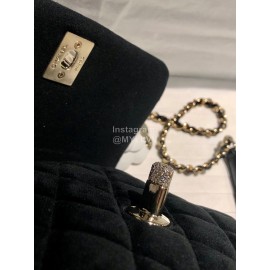 Chanel Black Elegant Velvet Chain Crossbody Mini Bag
