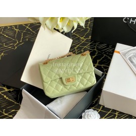 Chanel Autumn Winter Green Calf Chain Crossbody Flap Bag