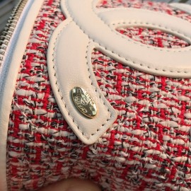 Chanel Woolen Chain Crossbody Bucket Bag Cosmetic Bag Red