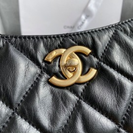 Chanel Autumn Winter Pearl Chain Shopping Bag For Women Black As2213 