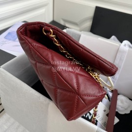 Chanel Autumn Winter Pearl Chain Shopping Bag For Women Wine Red As2213 