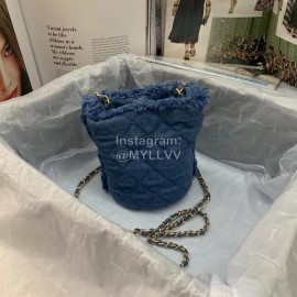Chanel Autumn New Denim Chain Bucket Bag For Women As2356