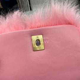 Chanel Winter Soft Mink Chain Flap Bag For Women Pink As2885